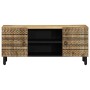 Mueble de TV madera maciza de mango rugosa negro 105x33,5x46 cm by , CD and DVD storage - Ref: Foro24-4018628, Price: 107,58 ...