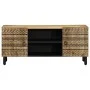 Mueble de TV madera maciza de mango rugosa negro 105x33,5x46 cm by , CD and DVD storage - Ref: Foro24-4018628, Price: 105,89 ...