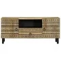 Mueble de TV madera maciza de mango rugosa negro 105x33,5x46 cm de , Almacenamiento para CD y DVD - Ref: Foro24-4018642, Prec...