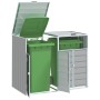 Cobertizo contenedores dobles basura acero gris 144x81x113 cm von , Halterungen für Abfallbehälter - Ref: Foro24-4006176, Pre...