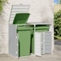 Cobertizo contenedores dobles basura acero gris 144x81x113 cm von , Halterungen für Abfallbehälter - Ref: Foro24-4006176, Pre...