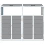 Cobertizo contenedores dobles basura acero gris 144x81x113 cm von , Halterungen für Abfallbehälter - Ref: Foro24-4006176, Pre...