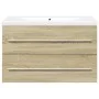 Set de muebles de baño 2 pzas madera contrachapada roble Sonoma de , Muebles de baño - Ref: Foro24-3325047, Precio: 193,14 €,...