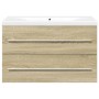 Set de muebles de baño 2 pzas madera contrachapada roble Sonoma von , Badezimmermöbel - Ref: Foro24-3325047, Preis: 205,32 €,...