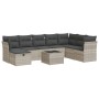 Set muebles jardín 9 pzas y cojines ratán sintético gris claro by , Garden sets - Ref: Foro24-3325348, Price: 591,80 €, Disco...