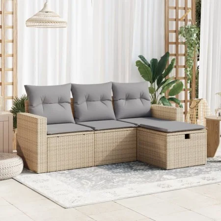 Juego de sofás jardín con cojines 4 pzas ratán sintético beige von , Gartensets - Ref: Foro24-3325355, Preis: 295,46 €, Rabat...