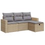 Juego de sofás jardín con cojines 4 pzas ratán sintético beige de , Conjuntos de jardín - Ref: Foro24-3325355, Precio: 295,35...