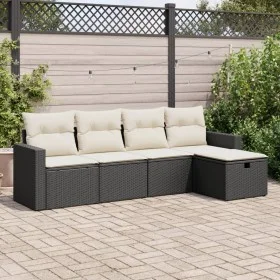 Set de muebles de jardín 5 pzas y cojines ratán sintético negro by , Garden sets - Ref: Foro24-3325362, Price: 296,43 €, Disc...