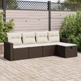 Set comedor de jardín 5 piezas y cojines ratán sintético marrón by , Garden sets - Ref: Foro24-3325369, Price: 327,86 €, Disc...