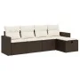 Set comedor de jardín 5 piezas y cojines ratán sintético marrón de , Conjuntos de jardín - Ref: Foro24-3325369, Precio: 327,8...