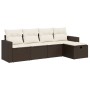 Set comedor de jardín 5 piezas y cojines ratán sintético marrón by , Garden sets - Ref: Foro24-3325369, Price: 330,39 €, Disc...