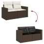 Set comedor de jardín 5 piezas y cojines ratán sintético marrón de , Conjuntos de jardín - Ref: Foro24-3325369, Precio: 327,8...