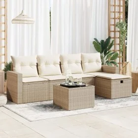 Juego de sofás jardín con cojines 6 pzas ratán sintético beige von , Gartensets - Ref: Foro24-3325374, Preis: 423,52 €, Rabat...