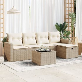 Juego de sofás jardín con cojines 6 pzas ratán sintético beige by , Garden sets - Ref: Foro24-3325374, Price: 442,93 €, Disco...