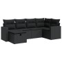 Set de sofás de jardín 6 piezas y cojines ratán sintético negro by , Garden sets - Ref: Foro24-3325381, Price: 433,18 €, Disc...