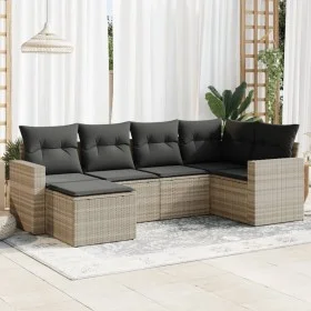Set de sofás de jardín 6 pzas y cojines ratán sintético gris by , Garden sets - Ref: Foro24-3325388, Price: 424,69 €, Discoun...