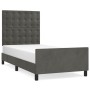 Estructura de cama sin colchón terciopelo gris oscuro 90x200 cm