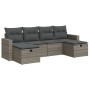 Set de muebles de jardín 6 pzas y cojines ratán sintético gris by , Garden sets - Ref: Foro24-3325426, Price: 369,35 €, Disco...