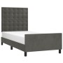 Estructura de cama sin colchón terciopelo gris oscuro 90x200 cm