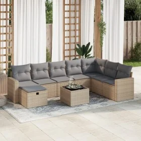 Set de sofás de jardín con cojines 9 pzas ratán sintético beige by , Garden sets - Ref: Foro24-3325445, Price: 579,40 €, Disc...