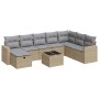 Set de sofás de jardín con cojines 9 pzas ratán sintético beige von , Gartensets - Ref: Foro24-3325445, Preis: 578,43 €, Raba...