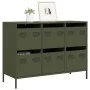 Aparador de acero laminado en frío verde oliva 101,5x39x73,5 cm de , Aparadores - Ref: Foro24-851266, Precio: 132,52 €, Descu...