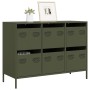 Aparador de acero laminado en frío verde oliva 101,5x39x73,5 cm by , Sideboards - Ref: Foro24-851266, Price: 133,75 €, Discou...