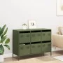 Aparador de acero laminado en frío verde oliva 101,5x39x73,5 cm de , Aparadores - Ref: Foro24-851266, Precio: 132,52 €, Descu...