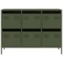Aparador de acero laminado en frío verde oliva 101,5x39x73,5 cm de , Aparadores - Ref: Foro24-851266, Precio: 132,52 €, Descu...