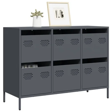 Aparador acero laminado en frío gris antracita 101,5x39x73,5 cm by , Sideboards - Ref: Foro24-851264, Price: 133,90 €, Discou...