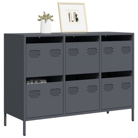 Aparador acero laminado en frío gris antracita 101,5x39x73,5 cm by , Sideboards - Ref: Foro24-851264, Price: 133,90 €, Discou...