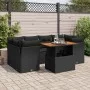Set de sofás de jardín 7 pzas con cojines ratán sintético negro by , Garden sets - Ref: Foro24-3326890, Price: 509,88 €, Disc...