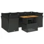 Set de sofás de jardín 7 pzas con cojines ratán sintético negro by , Garden sets - Ref: Foro24-3326890, Price: 509,88 €, Disc...
