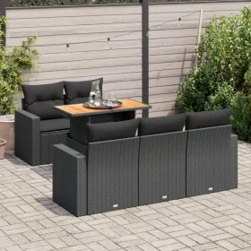 Set de sofás de jardín 6 piezas y cojines ratán sintético negro von , Gartensets - Ref: Foro24-3326988, Preis: 493,68 €, Raba...
