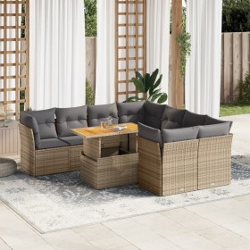 Set de sofás de jardín con cojines 9 pzas ratán sintético beige by , Garden sets - Ref: Foro24-3326908, Price: 628,52 €, Disc...