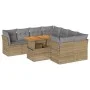 Set de sofás de jardín con cojines 9 pzas ratán sintético beige by , Garden sets - Ref: Foro24-3326908, Price: 628,81 €, Disc...