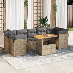 Set de sofás de jardín y cojines 8 piezas ratán sintético beige by , Garden sets - Ref: Foro24-3326901, Price: 554,13 €, Disc...