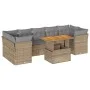 Set de sofás de jardín y cojines 8 piezas ratán sintético beige by , Garden sets - Ref: Foro24-3326901, Price: 545,65 €, Disc...
