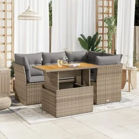 Juego de sofás jardín con cojines 5 pzas ratán sintético beige by , Garden sets - Ref: Foro24-3326922, Price: 376,15 €, Disco...