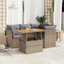 Juego de sofás jardín con cojines 5 pzas ratán sintético beige by , Garden sets - Ref: Foro24-3326922, Price: 382,57 €, Disco...