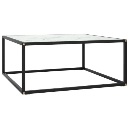 Schwarzer Couchtisch mit weißem Marmorglas 80x80x35 cm von vidaXL, Couchtisch - Ref: Foro24-322877, Preis: 61,41 €, Rabatt: %