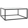 Black coffee table with white marble glass 80x80x35 cm by vidaXL, Coffee table - Ref: Foro24-322877, Price: 62,02 €, Discount: %