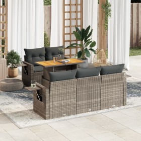 Set de muebles de jardín 6 pzas y cojines ratán sintético gris von , Gartensets - Ref: Foro24-3327105, Preis: 471,71 €, Rabat...