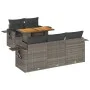 Set de muebles de jardín 6 pzas y cojines ratán sintético gris by , Garden sets - Ref: Foro24-3327105, Price: 462,11 €, Disco...