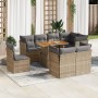 Set de sofás de jardín con cojines 9 pzas ratán sintético beige von , Gartensets - Ref: Foro24-3326943, Preis: 630,36 €, Raba...