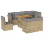 Set de sofás de jardín con cojines 9 pzas ratán sintético beige by , Garden sets - Ref: Foro24-3326943, Price: 630,97 €, Disc...