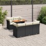 Set de sofás de jardín 6 piezas y cojines ratán sintético negro von , Gartensets - Ref: Foro24-3326884, Preis: 439,07 €, Raba...