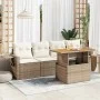 Juego de sofás jardín con cojines 5 pzas ratán sintético beige by , Garden sets - Ref: Foro24-3327096, Price: 428,05 €, Disco...