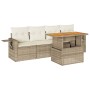Juego de sofás jardín con cojines 5 pzas ratán sintético beige von , Gartensets - Ref: Foro24-3327096, Preis: 423,03 €, Rabat...