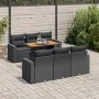 Set de sofás de jardín 7 pzas con cojines ratán sintético negro by , Garden sets - Ref: Foro24-3326995, Price: 552,72 €, Disc...